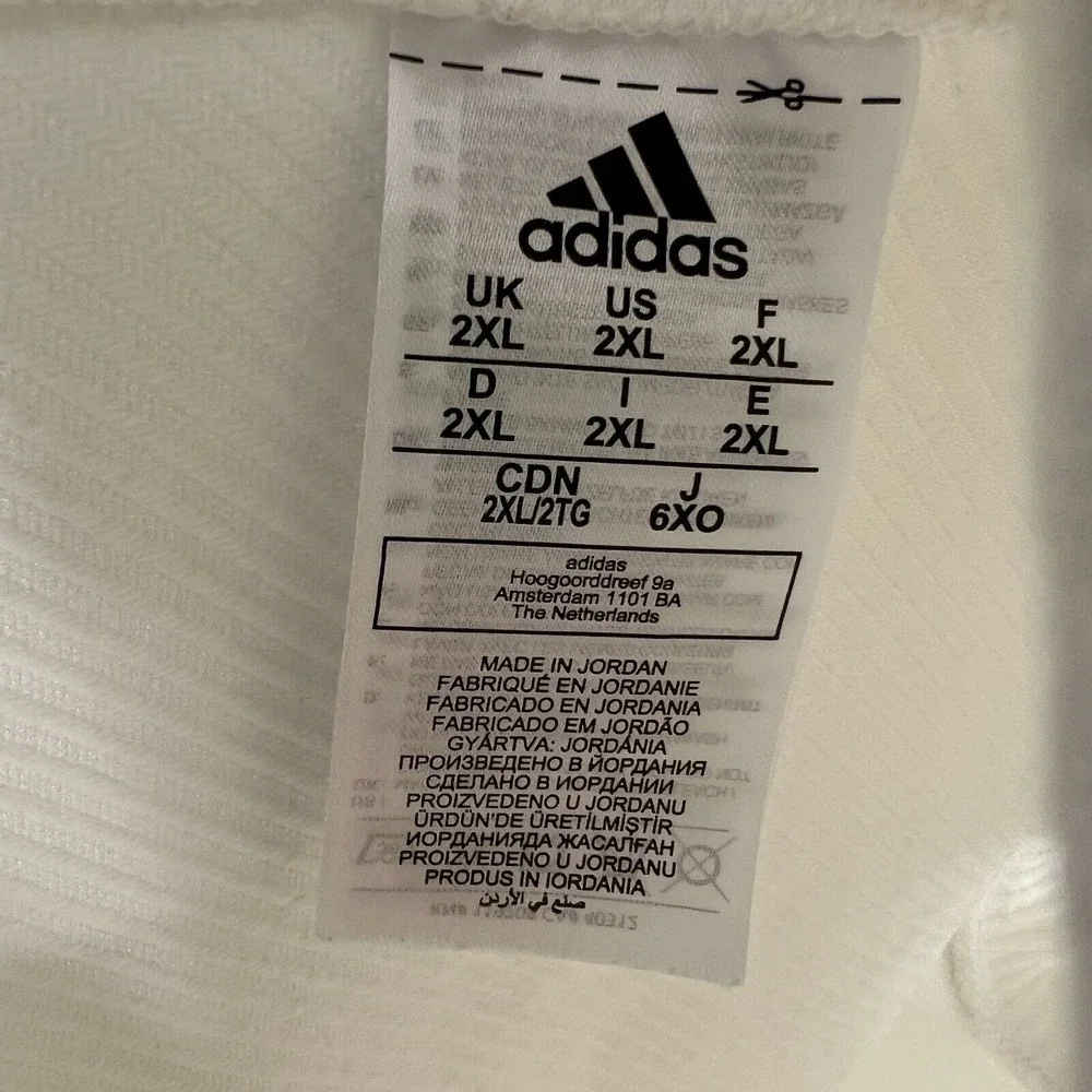 adidas Primeknit A1 Ghost‎ Football Jersey Mens Size 2XL White Black Logo DQ3446